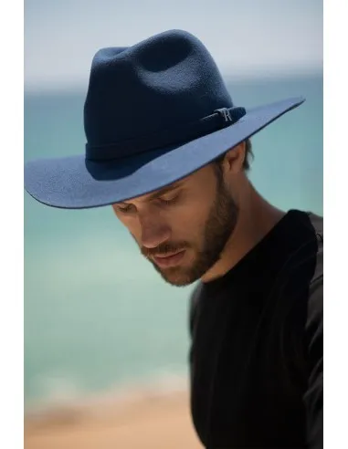 Sombrero Fedora Salter Blue Jeans Hombre - Fieltro de Lana - Raceu Hats