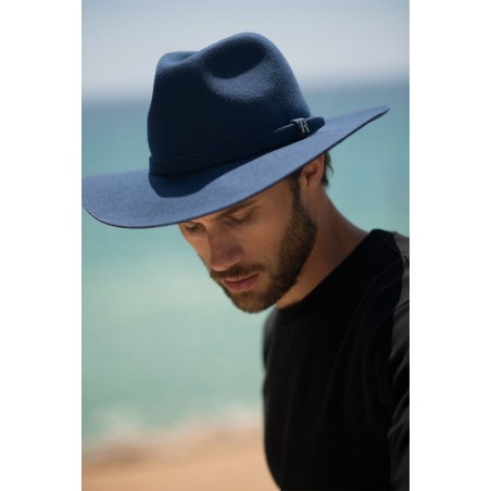 Emoción Menagerry Habitar Sombrero Fedora Salter Blue Jeans Hombre - Fieltro de Lana - Raceu Hats