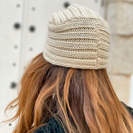 Fascia turbante per capelli da donna in beige - Raceu Hats Online