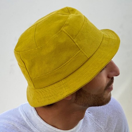 Carson Bucket Hat for Men - 100% Cotton - Gold - Foldable Hat Raceu Hats
