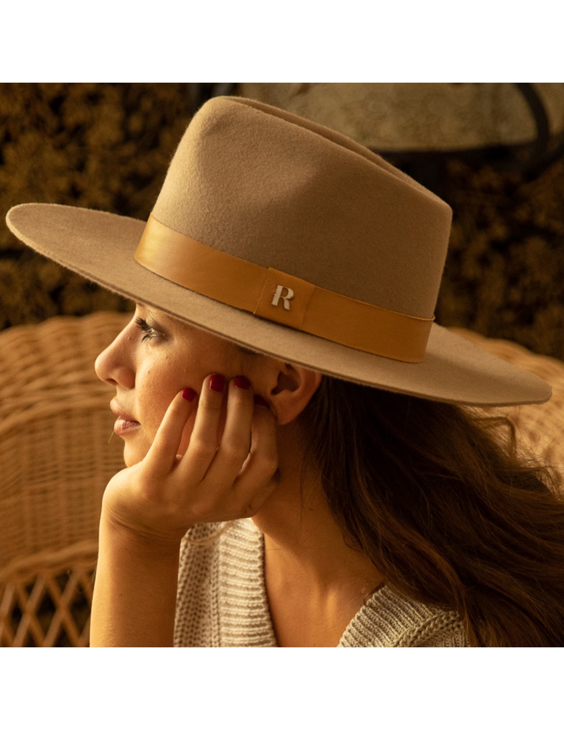 Wollfilz-Fedora-Hut in der Camel Farbe Denver kaufen - Raceu Hats