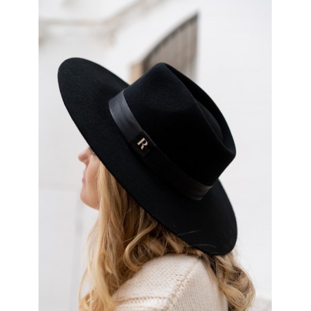 Chapeau feutre type fedora à bord large coloris noir - Hatsquality