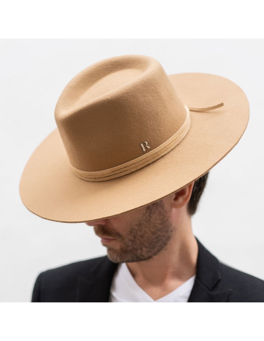 Caramel Wool Felt Fedora Hat for Men - Crown and Brim rigid - Raceu Hats