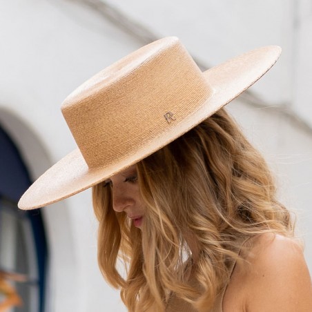 Banco Brillante creer Elegante Sombrero Canotier Ala Ancha - Ideal Bodas - Raceu Hats Online