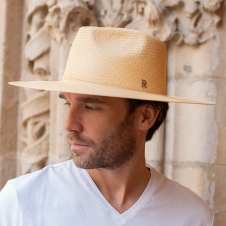 semilla agua Cuyo Comprar Sombrero Panamá Hombre Ala Ancha Corfu color Miel - Raceu Hats