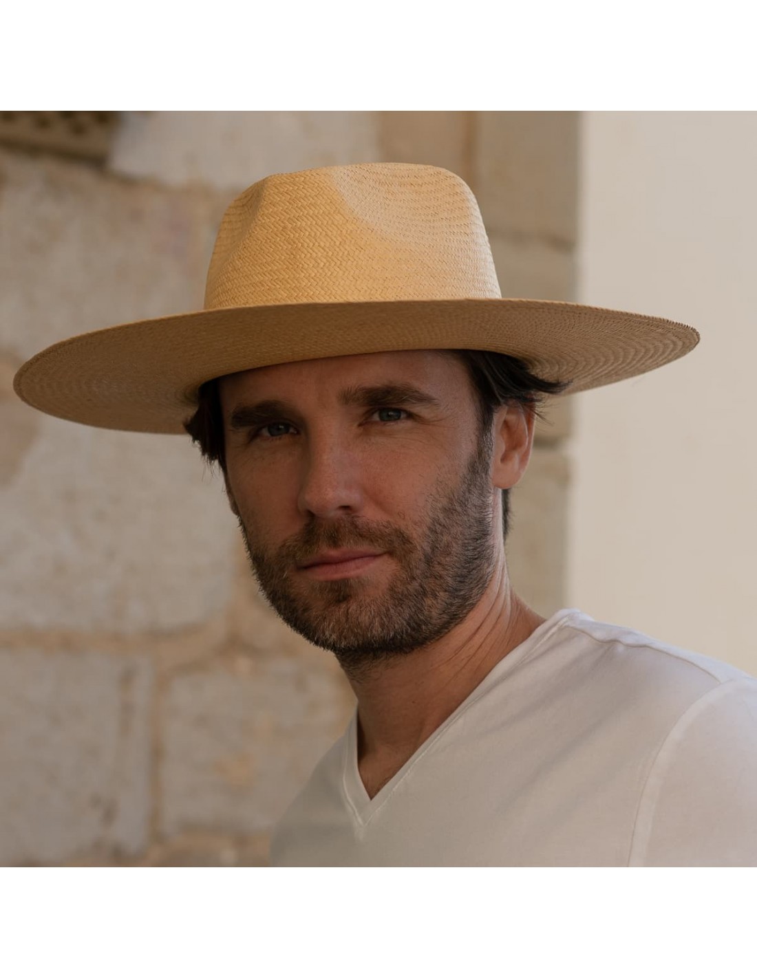 Large Brim Panama Hat CORFU Honey for Men