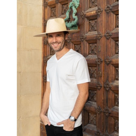 Shop Large Brim Panama Hat Natural Color for Men - Panama Hats UK