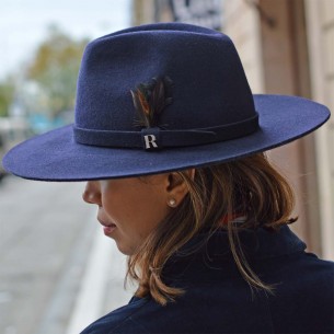 Salter Navy Blue Hat - Fedora Wool Felt - Raceu Hats Online