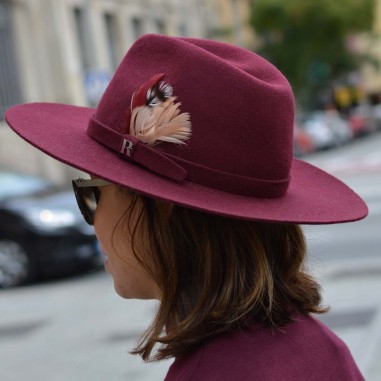 Pălărie Fedora pentru femei Salter Lână Felt Bordeaux