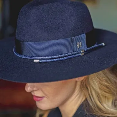 Women's Navy Blue Fedora Hat in Wool Felt - Cruz - Raceu Hats Online