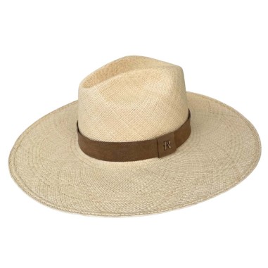 Men's Panama Hat Taupe Leather Strap Soho - Panama Hats for Men