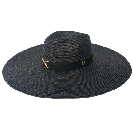 Sombrero Fedora Mujer en Paja de Trigo Ala Extra Ancha color Negro - Raceu  Hats