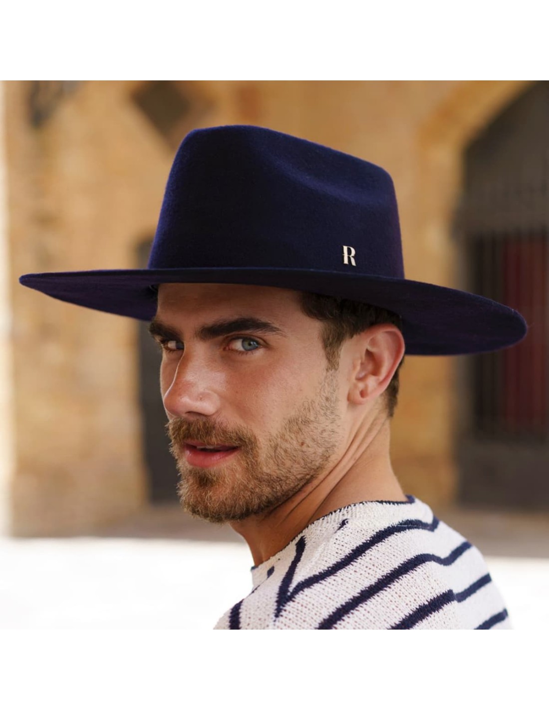 Sombrero Cowboy Azul Marino - 100% Lana Rígida - Hecho en España