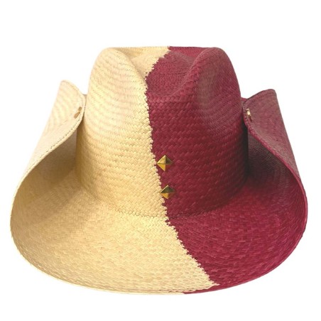 Sombrero Panamá Mujer Bicolor hecho en 100% Paja de Toquilla Genuina