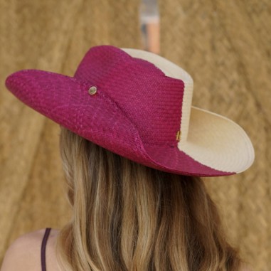 Chapéu Panamá Cowboy Bicolor Natural/Mauwe Raceu Hats