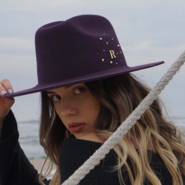 Cowboy Pălărie pentru femei Purple Felt Wool Hat - GENOVA