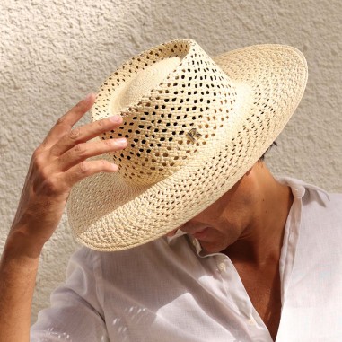 Sombrero Panamá Fedora Calado Hombre color Natural RIMINI - Raceu Hats