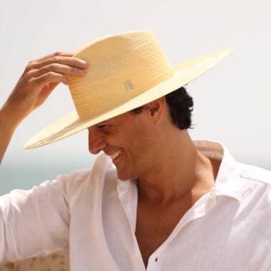 Chapeau Panama Fedora Homme - Naturelle NAPOLES - Tissé à la main avec 100% de paille de toquilla naturelle en Équateur