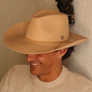 Cappello Cowboy Uomo in Feltro di Lana Color Cappuccino - Cappelli Cowboy - Raceu Hats