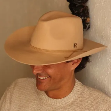 Cowboyhut für Herren aus Wollfilz in Cappuccino - Cowboyhüte - Raceu Hats