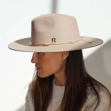 Women's Medium Brim Wool Felt Sand Hat ONIX, Chic Mocca Fedora for Every Occasion - Brim 9.5 cm and crown 10 cm - Raceu Hats