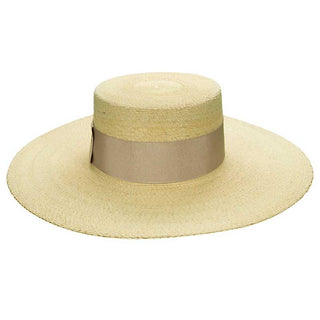 Sombrero Canotier Ala Ancha Paja de Palma- Sombreros de playa
