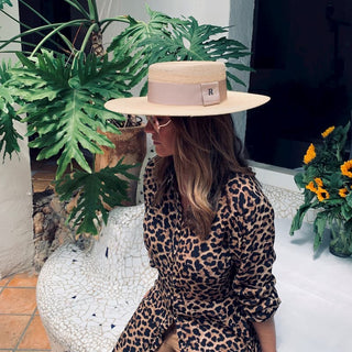 Sombrero Canotier Ala Ancha Murano Cinta Beige