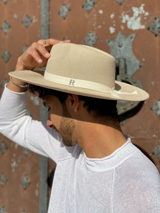 Sombrero Fedora Evie Crema de Ala Ancha Hombre
