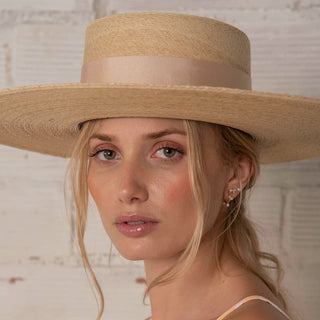 Sombrero Canotier Ala Ancha Murano Cinta Beige