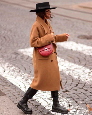 Sombrero Canotier Mujer Ala Ancha Color Negro en Fieltro de Lana - Hecho a Mano en España- Raceu Hats