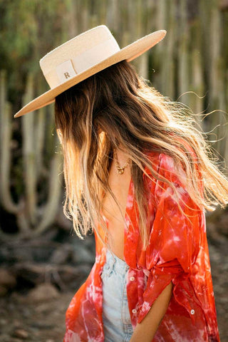 Sombrero Canotier Ala Ancha Paja de Palma - Sombreros de playa