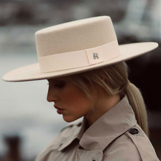 Sombrero Canotier de ala ancha en 100% Fieltro de Lana - Raceu Hats