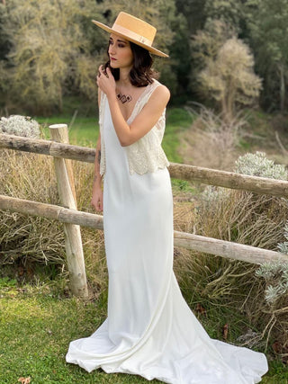 Sombrero de Novia Canotier Panamá Padua color Miel - Sombreros Panamá Estilo Canotier