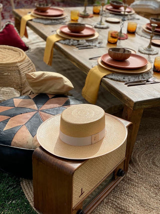 Sombrero Panamá Padua en color Camel - Sombreros Panamá Estilo Canotier