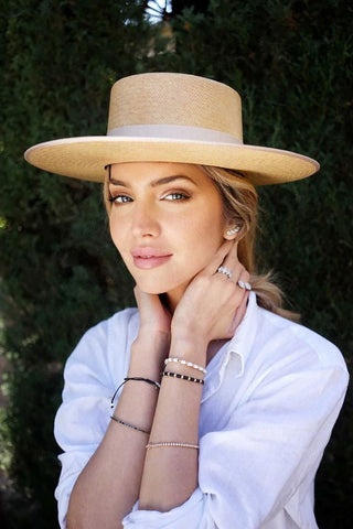 Sombrero Panamá Padua en color Camel - Sombreros Panamá Estilo Canotier