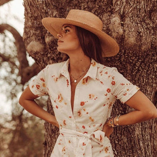 Sombrero Invitada de Boda Fedora Ala Ancha Amalfi