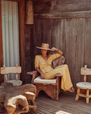 Sombrero Invitada de Boda Fedora Ala Ancha Amalfi