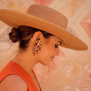 Sombrero Invitada Boda Canotier Ala Ancha Puebla - Especial Bodas