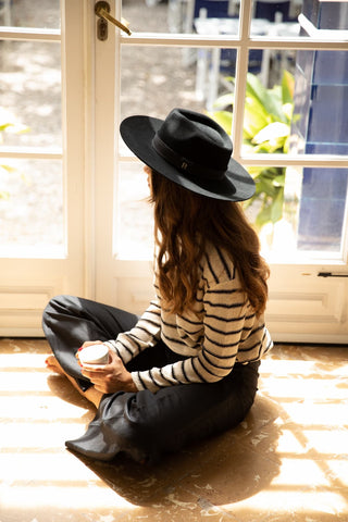 Sombrero Fedora Fieltro de Lana color Negro Austin - Raceu Hats