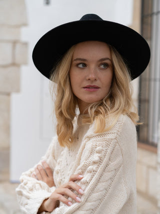 Sombrero Fedora Fieltro de Lana color Negro Austin - Raceu Hats