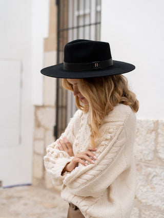 Sombrero Fedora Fieltro de Lana color Negro Austin - Raceu Hats