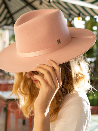 Sombrero Fedora Fieltro de Lana Color Rosa - Raceu Hats