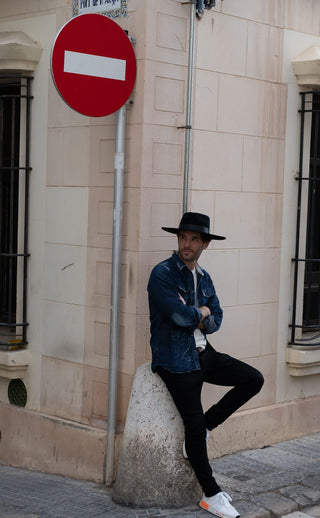 Sombrero Fedora Hombre Fieltro de Lana color Negro Austin - Raceu Hats