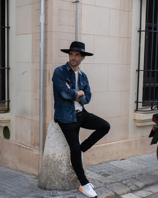 Sombrero Fedora Hombre Fieltro de Lana color Negro Austin - Raceu Hats