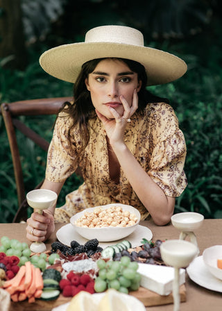 Sombrero Invitada Boda Canotier Ala Ancha Murano - Raceu Hats