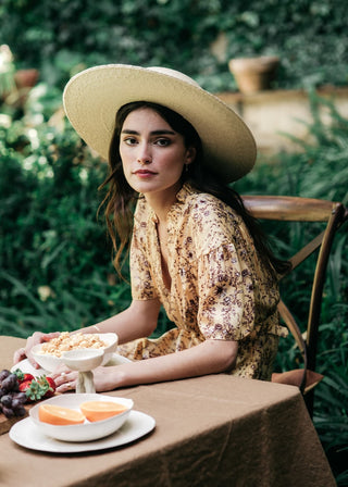 Sombrero Invitada Boda Canotier Ala Ancha Murano - Raceu Hats