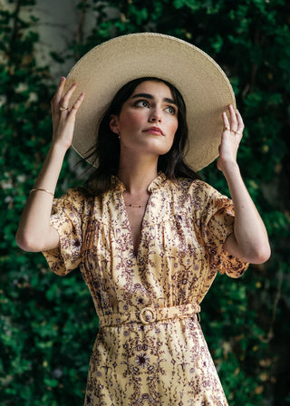 Sombrero Invitada Boda Canotier Ala Ancha Murano - Raceu Hats