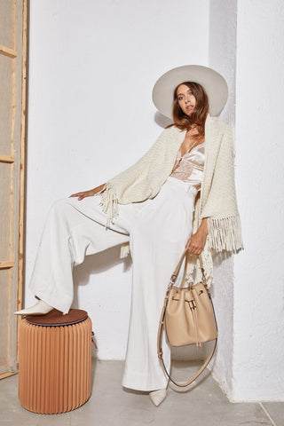 Sombrero Novia Ala Ancha en Fieltro Blanco Roto - Torino - Copa y Ala Rígida - Raceu Hats