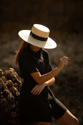 Sombrero Paja Saint Tropez - Canotier Ala Ancha - Sombrero Verano - Raceu Hats