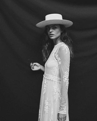 Sombrero de Novia Canotier Panamá Padua color Natural - Sombreros Panamá Estilo Canotier - Raceu Hats